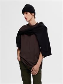 SLHCOLMAN SS O-NECK TEE NOOS chocolate torte