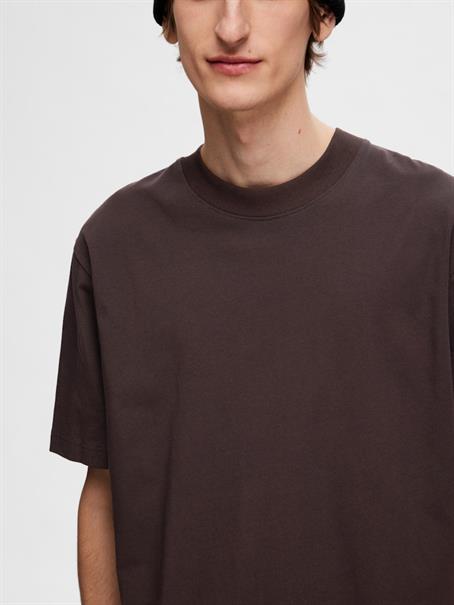 SLHCOLMAN SS O-NECK TEE NOOS chocolate torte