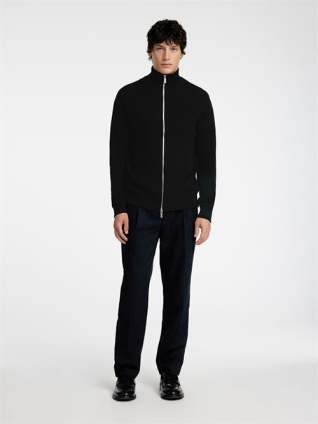 SLHDANE LS KNIT STRUCTURE FULL ZIP NOOS black