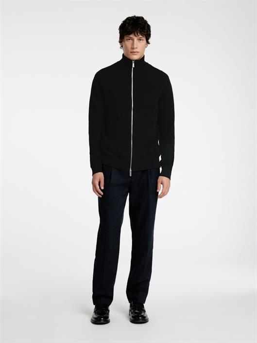 slhdane-ls-knit-structure-full-zip-noos-black