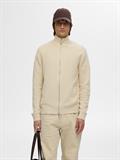 SLHDANE LS KNIT STRUCTURE FULL ZIP NOOS oatmeal