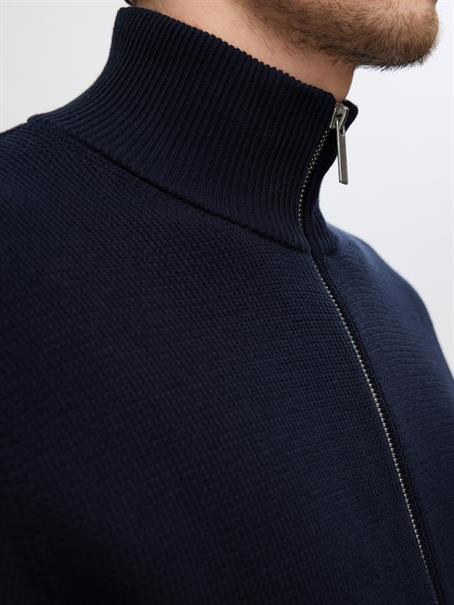 SLHDANE LS KNIT STRUCTURE FULL ZIP NOOS sky captain