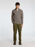 SLHDANE LS KNIT STRUCTURE HALF ZIP NOOS morel