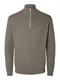SLHDANE LS KNIT STRUCTURE HALF ZIP NOOS morel