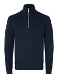 SLHDANE LS KNIT STRUCTURE HALF ZIP NOOS sky captain