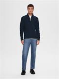 SLHDANE LS KNIT STRUCTURE HALF ZIP NOOS sky captain