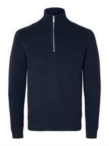 SLHDANE LS KNIT STRUCTURE HALF ZIP NOOS sky captain
