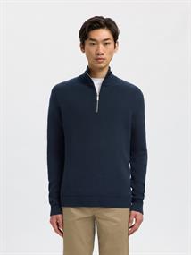 SLHDANE LS KNIT STRUCTURE HALF ZIP NOOS sky captain