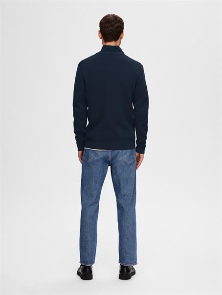 SLHDANE LS KNIT STRUCTURE HALF ZIP NOOS sky captain