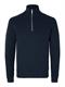 SLHDANE LS KNIT STRUCTURE HALF ZIP NOOS sky captain