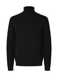 SLHDANE LS KNIT STRUCTURE ROLL NECK NOOS black