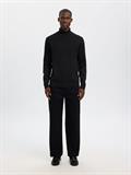 SLHDANE LS KNIT STRUCTURE ROLL NECK NOOS black
