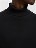 SLHDANE LS KNIT STRUCTURE ROLL NECK NOOS black