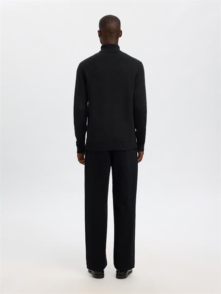 SLHDANE LS KNIT STRUCTURE ROLL NECK NOOS black