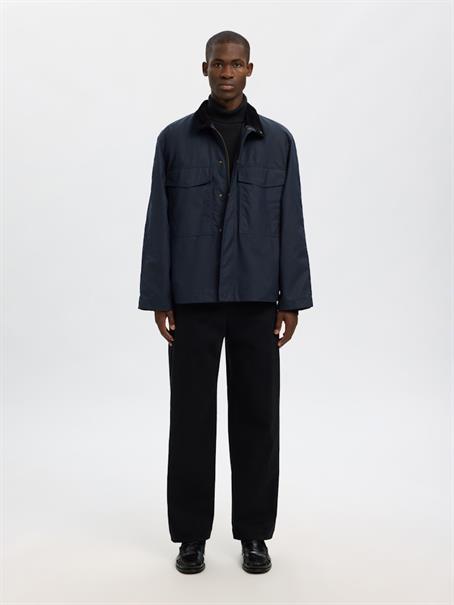 SLHDANE LS KNIT STRUCTURE ROLL NECK NOOS black