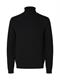 SLHDANE LS KNIT STRUCTURE ROLL NECK NOOS black