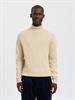 SLHDANE LS KNIT STRUCTURE ROLL NECK NOOS oatmeal