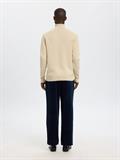 SLHDANE LS KNIT STRUCTURE ROLL NECK NOOS oatmeal