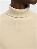 SLHDANE LS KNIT STRUCTURE ROLL NECK NOOS oatmeal