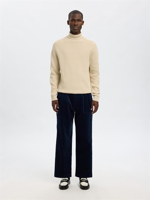 slhdane-ls-knit-structure-roll-neck-noos-oatmeal