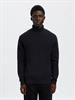 SLHDANE LS KNIT STRUCTURE ROLL NECK NOOS sky captain