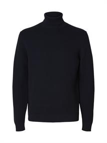 SLHDANE LS KNIT STRUCTURE ROLL NECK NOOS sky captain