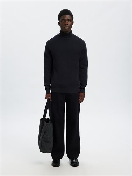 SLHDANE LS KNIT STRUCTURE ROLL NECK NOOS sky captain