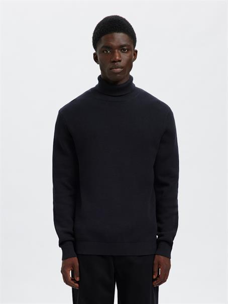 SLHDANE LS KNIT STRUCTURE ROLL NECK NOOS sky captain
