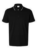 SLHFAVE SPORT ZIP SS POLO NOOS black