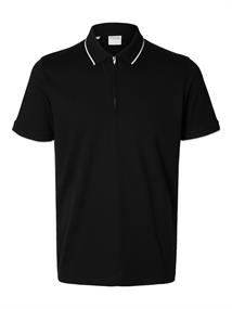SLHFAVE SPORT ZIP SS POLO NOOS black