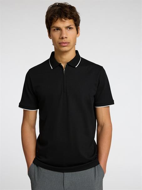 SLHFAVE SPORT ZIP SS POLO NOOS black