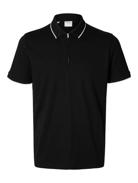 SLHFAVE SPORT ZIP SS POLO NOOS black
