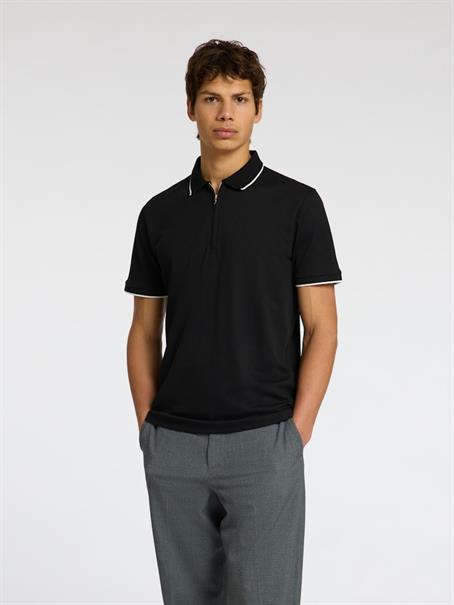 SLHFAVE SPORT ZIP SS POLO NOOS black