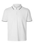 SLHFAVE SPORT ZIP SS POLO NOOS cloud dancer