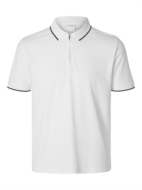 SLHFAVE SPORT ZIP SS POLO NOOS cloud dancer