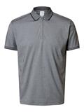 SLHFAVE SPORT ZIP SS POLO NOOS medium grey melange