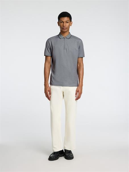 SLHFAVE SPORT ZIP SS POLO NOOS medium grey melange