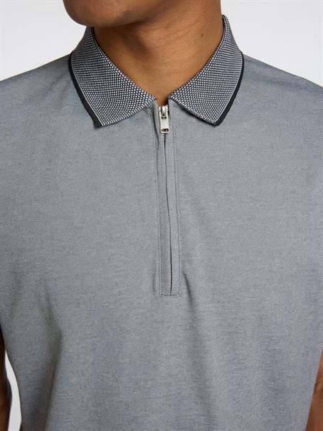 SLHFAVE SPORT ZIP SS POLO NOOS medium grey melange