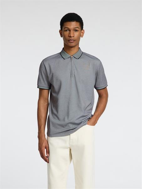 SLHFAVE SPORT ZIP SS POLO NOOS medium grey melange