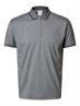 SLHFAVE SPORT ZIP SS POLO NOOS medium grey melange