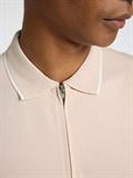 SLHFAVE SPORT ZIP SS POLO NOOS oatmeal