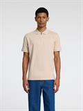 SLHFAVE SPORT ZIP SS POLO NOOS oatmeal