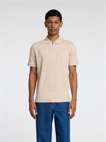 SLHFAVE SPORT ZIP SS POLO NOOS oatmeal