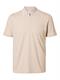 SLHFAVE SPORT ZIP SS POLO NOOS oatmeal