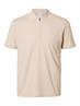 SLHFAVE SPORT ZIP SS POLO NOOS oatmeal