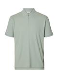 SLHFAVE STRUCTURE SS POLO NOOS aqua gray