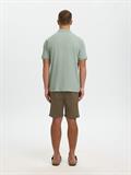 SLHFAVE STRUCTURE SS POLO NOOS aqua gray