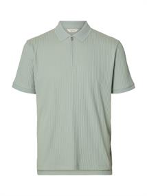 SLHFAVE STRUCTURE SS POLO NOOS aqua gray