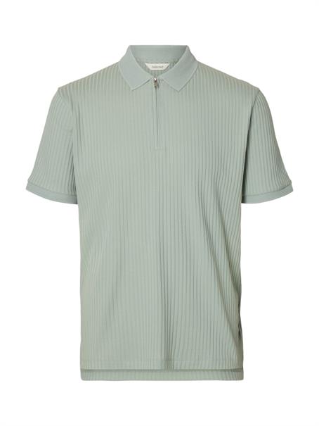 SLHFAVE STRUCTURE SS POLO NOOS aqua gray