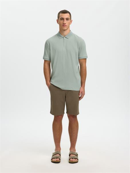 SLHFAVE STRUCTURE SS POLO NOOS aqua gray